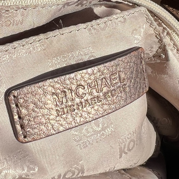 Michael Kors Brown and Tan Signature MK logo Tote with adjustable straps - Picture 7 of 15